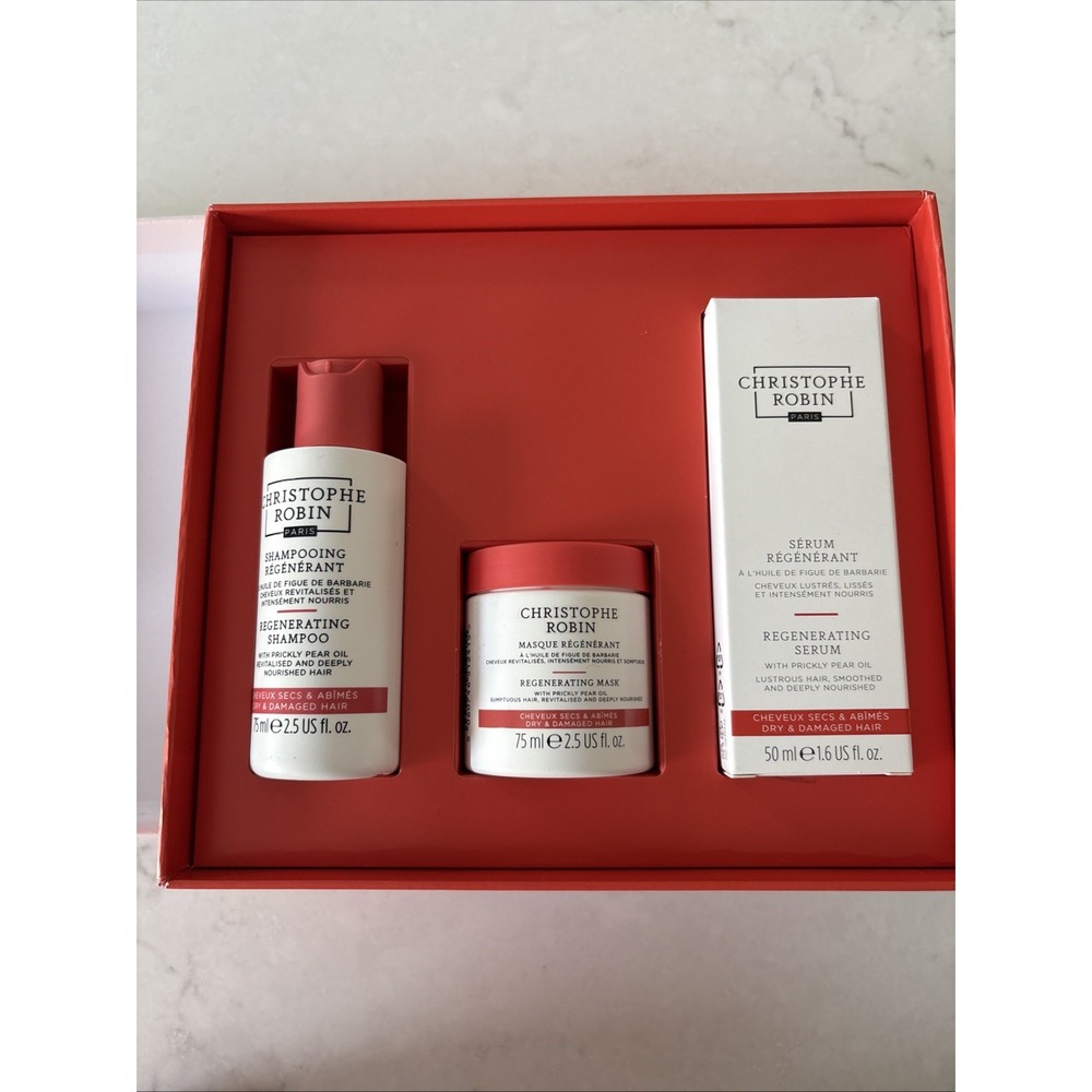 Christophe Robin Regenerating Ritual Gift Box Set 3 Piece Shampoo Mask Serum - Picture 2 of 4